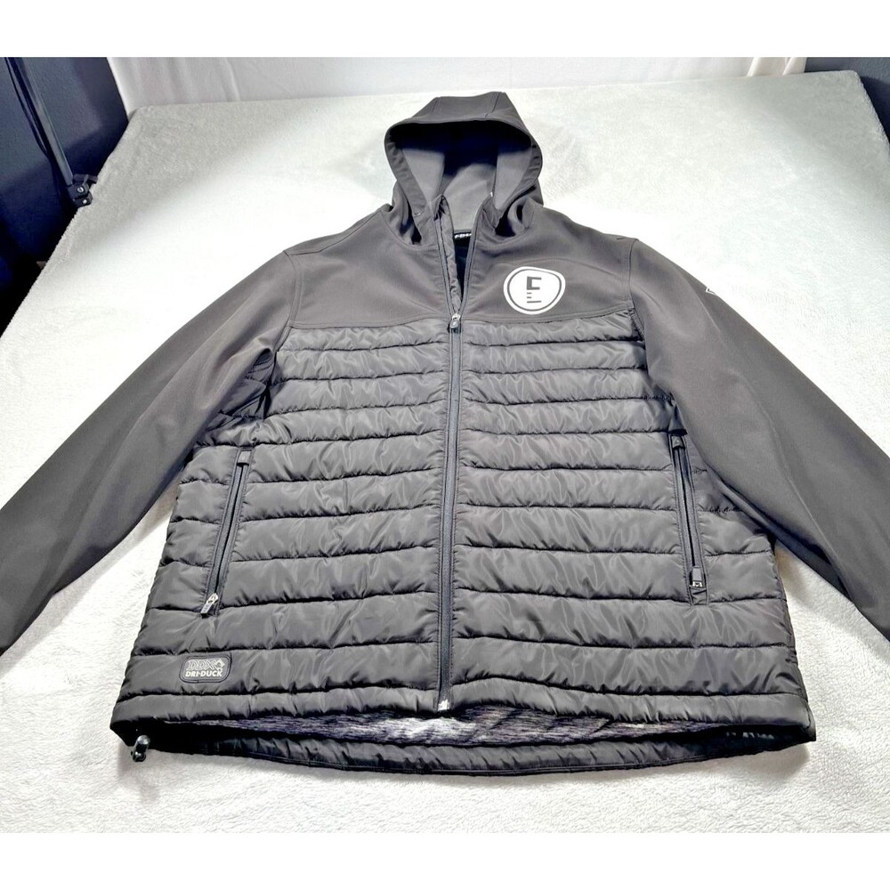 DRI DUCK 5324 Pinnacle Mens L  Soft Shell Puffer Jacket Black Water Resistant